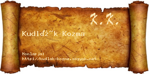 Kudlák Kozma névjegykártya